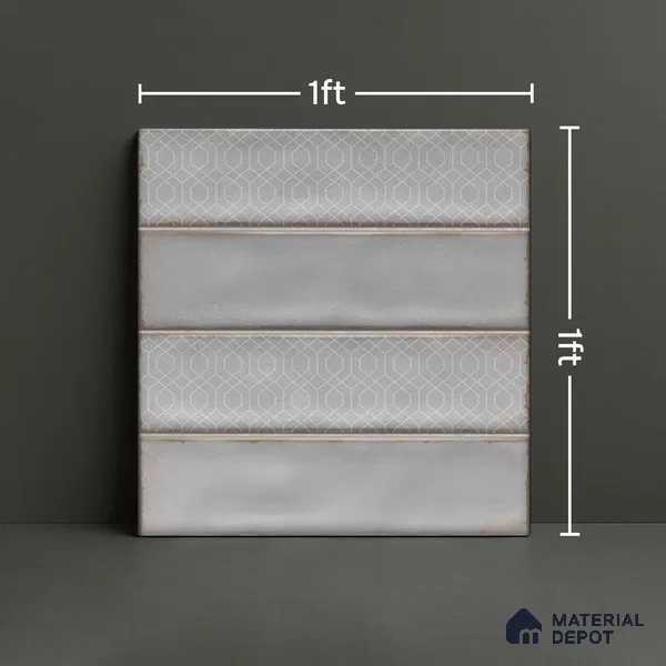 Faux Subway  Tile TL 07257 C Sintra 5006 Luster 1 ft x 1 ft Ceramic Matte Finish - 9 mm  | 2 mm Spacer is Mandatory | Please Expect a Slight Variation of Pattern (Sample)